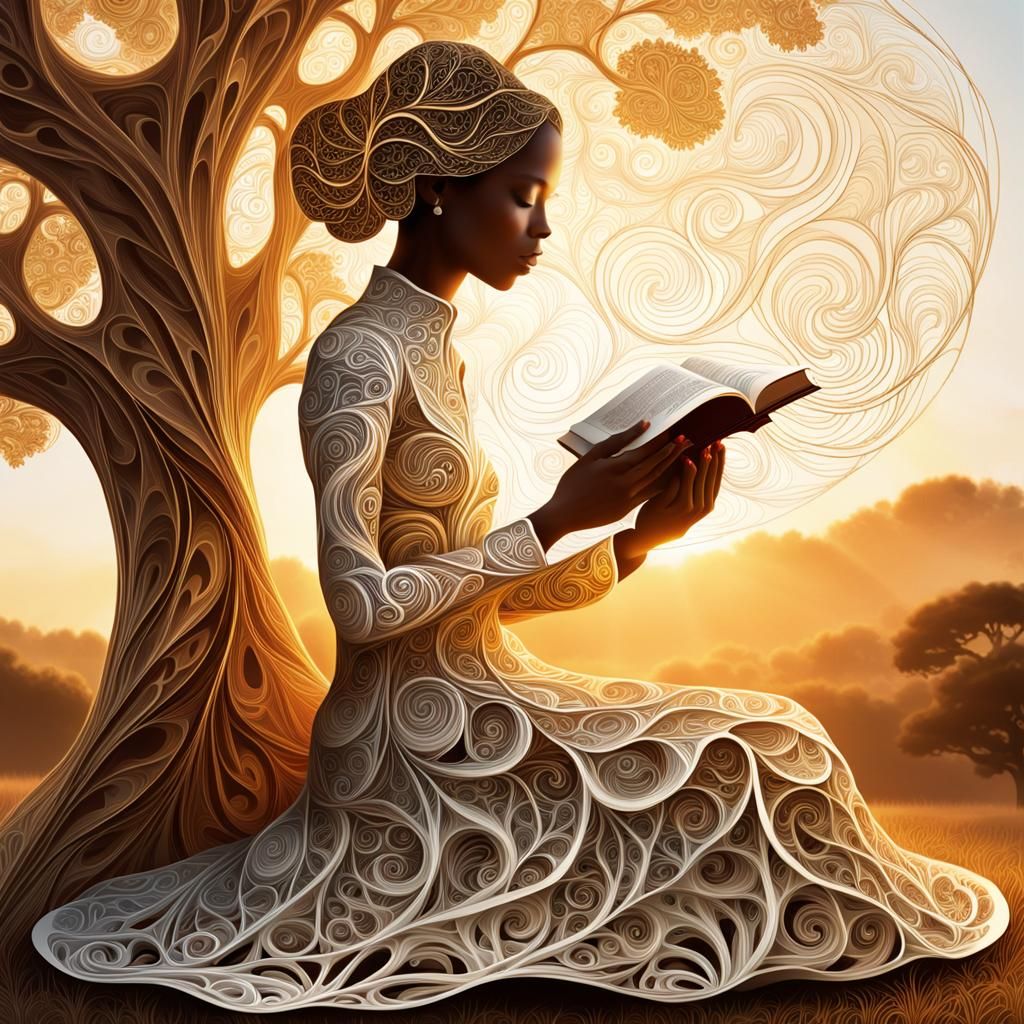 a woman reading her bible