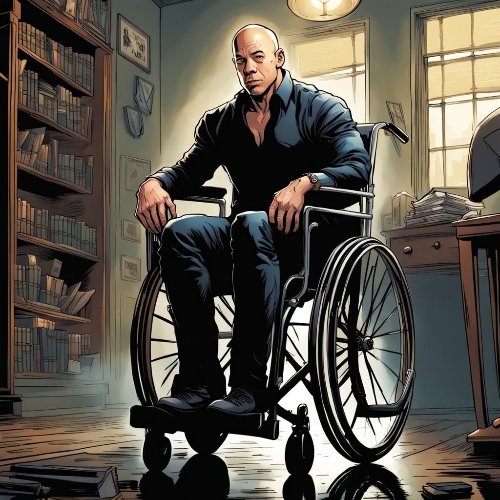 Vin Diesel as Professor X in Comic Book Art
