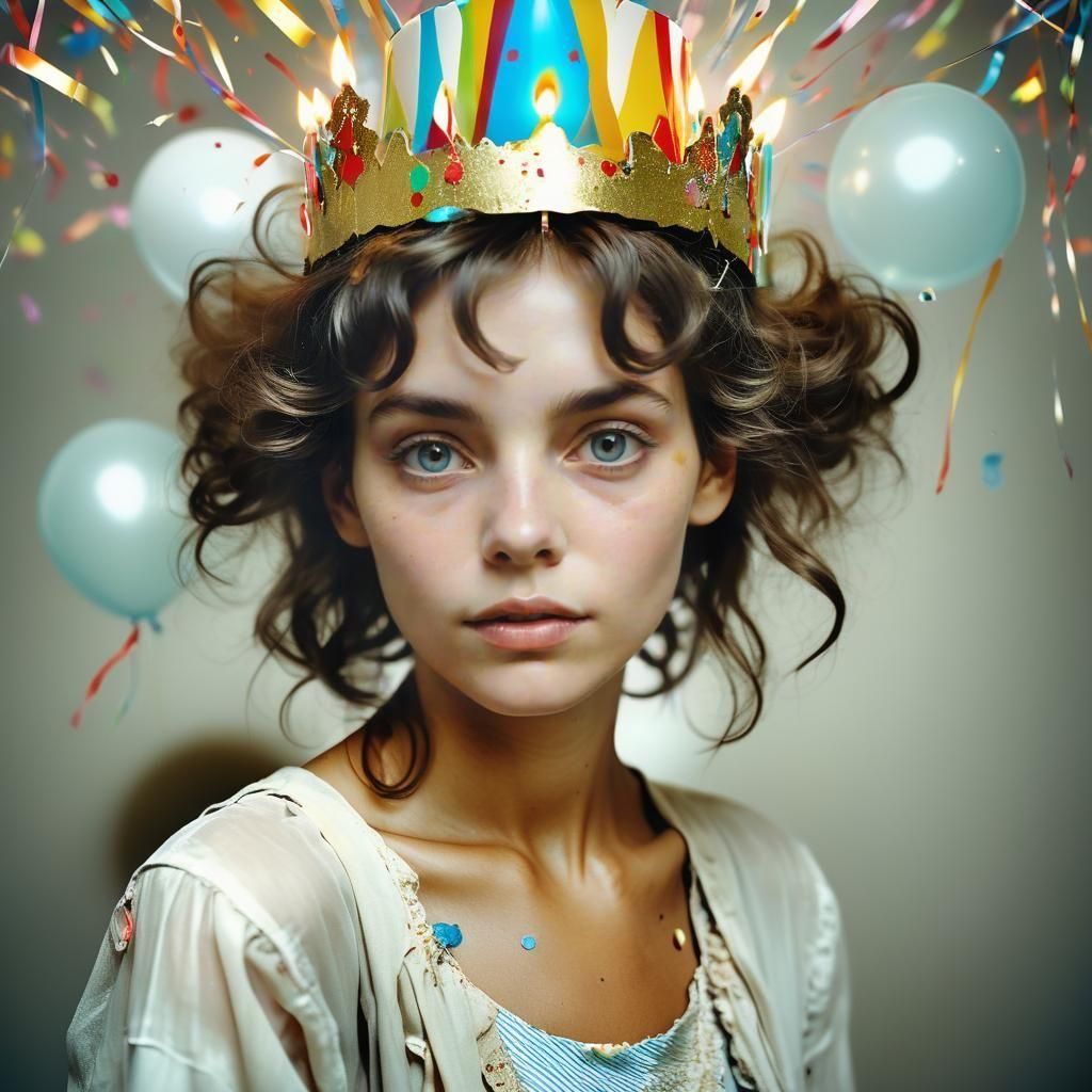 Birthday Polaroid in Alphonse Mucha Style