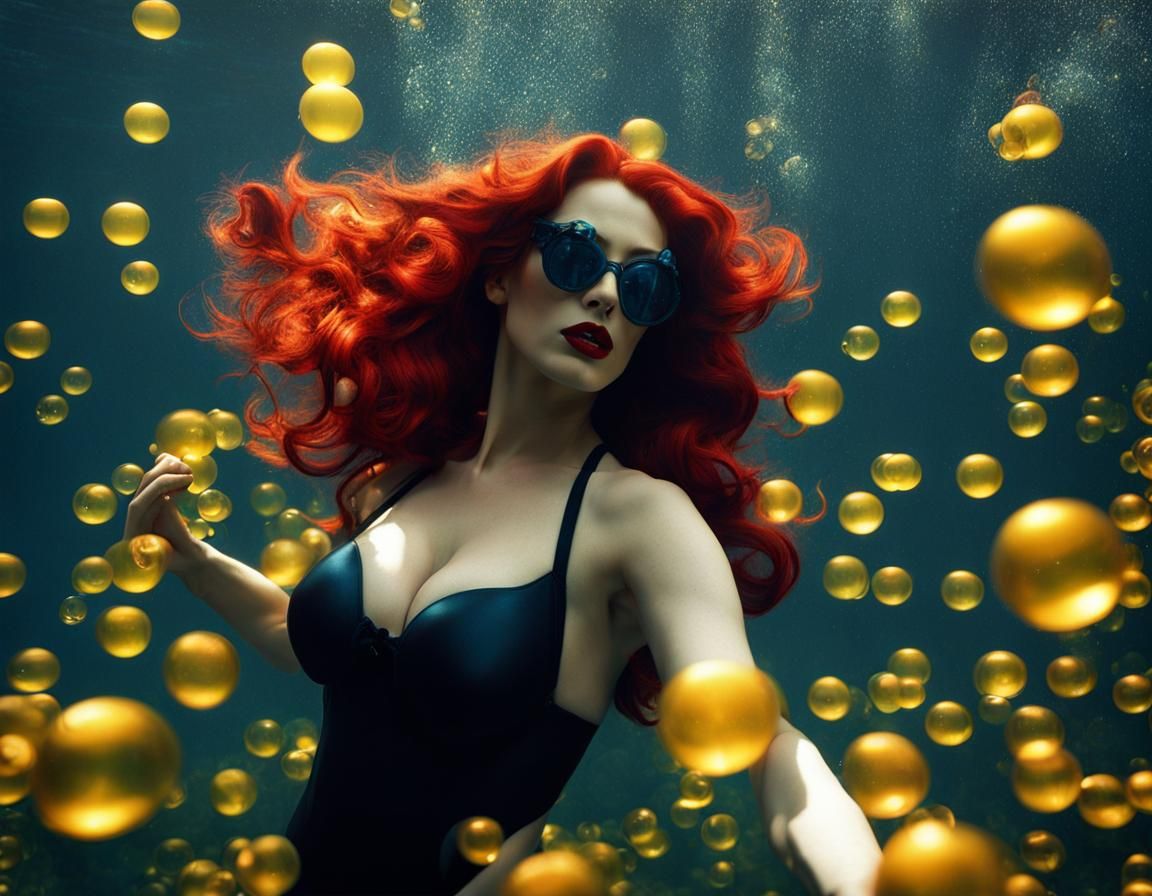 Gothic Dark Fantasy Water Nymph Portrait in 16k