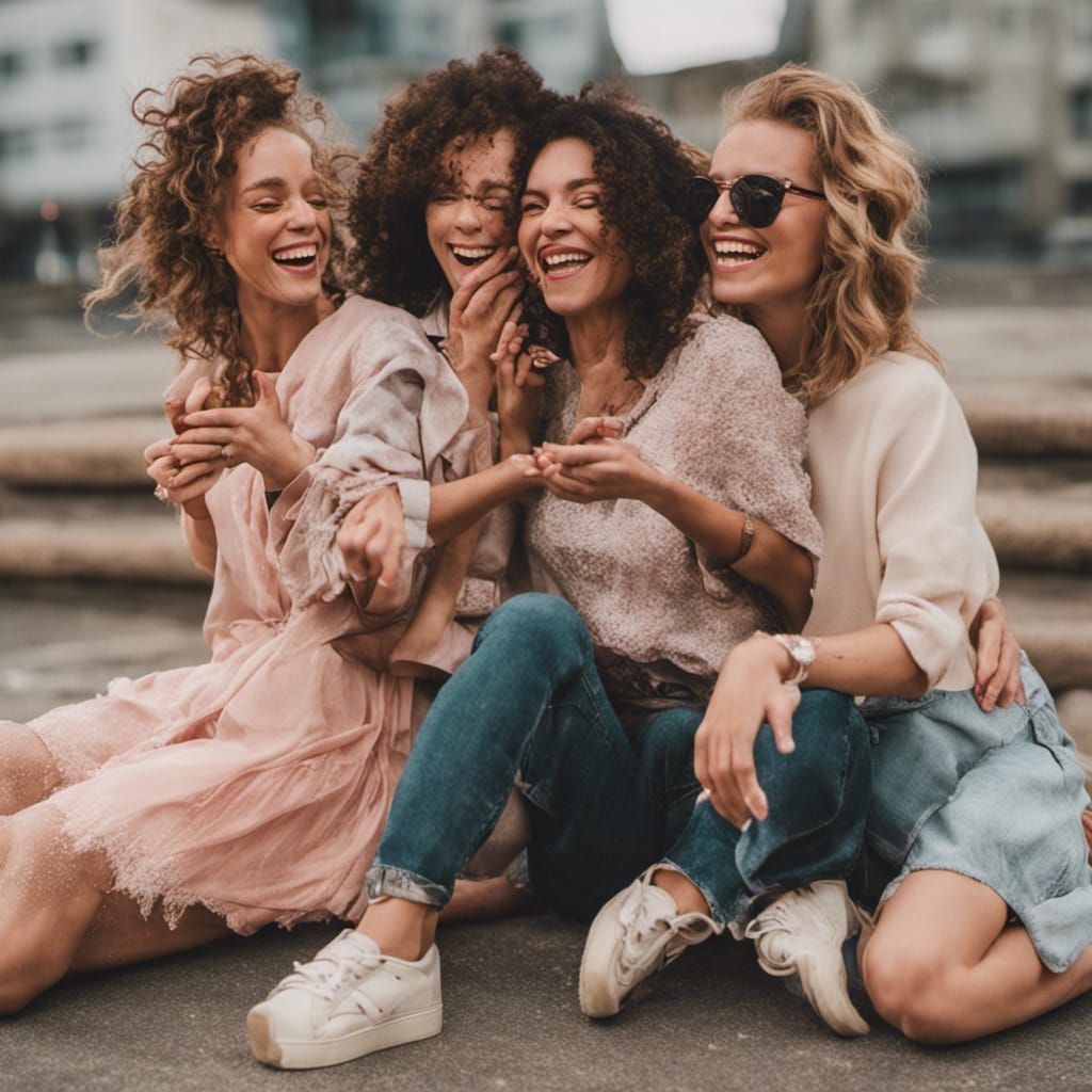 Four Friends laughing and having fun