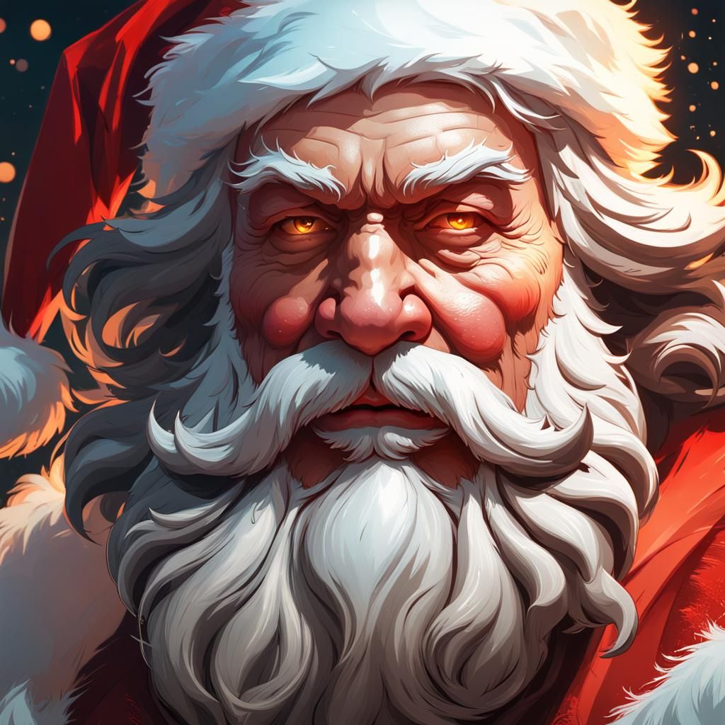Hyperdetailed Portrait of Santa Claus in Digital Art