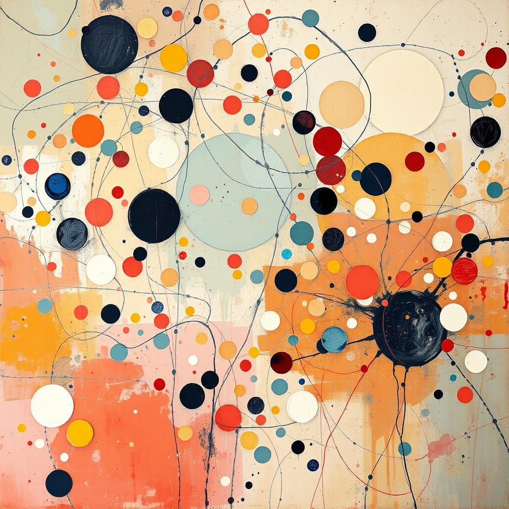 Vibrant Abstract Art in Modern Oil Painting Style