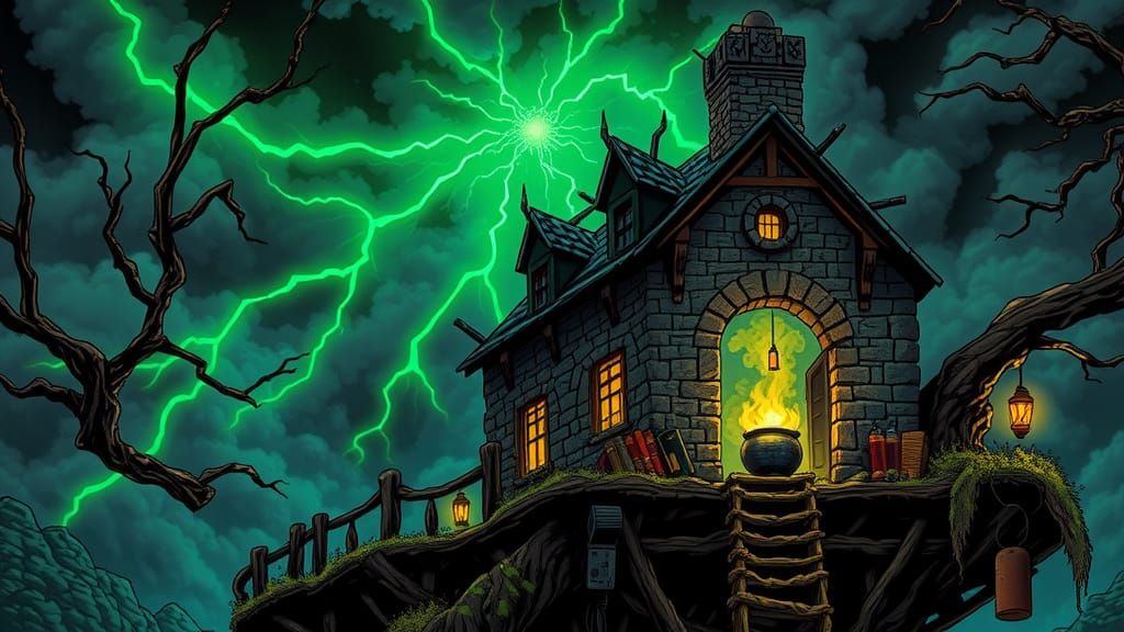 Magica De Spell's Lair in Comic-Book Style