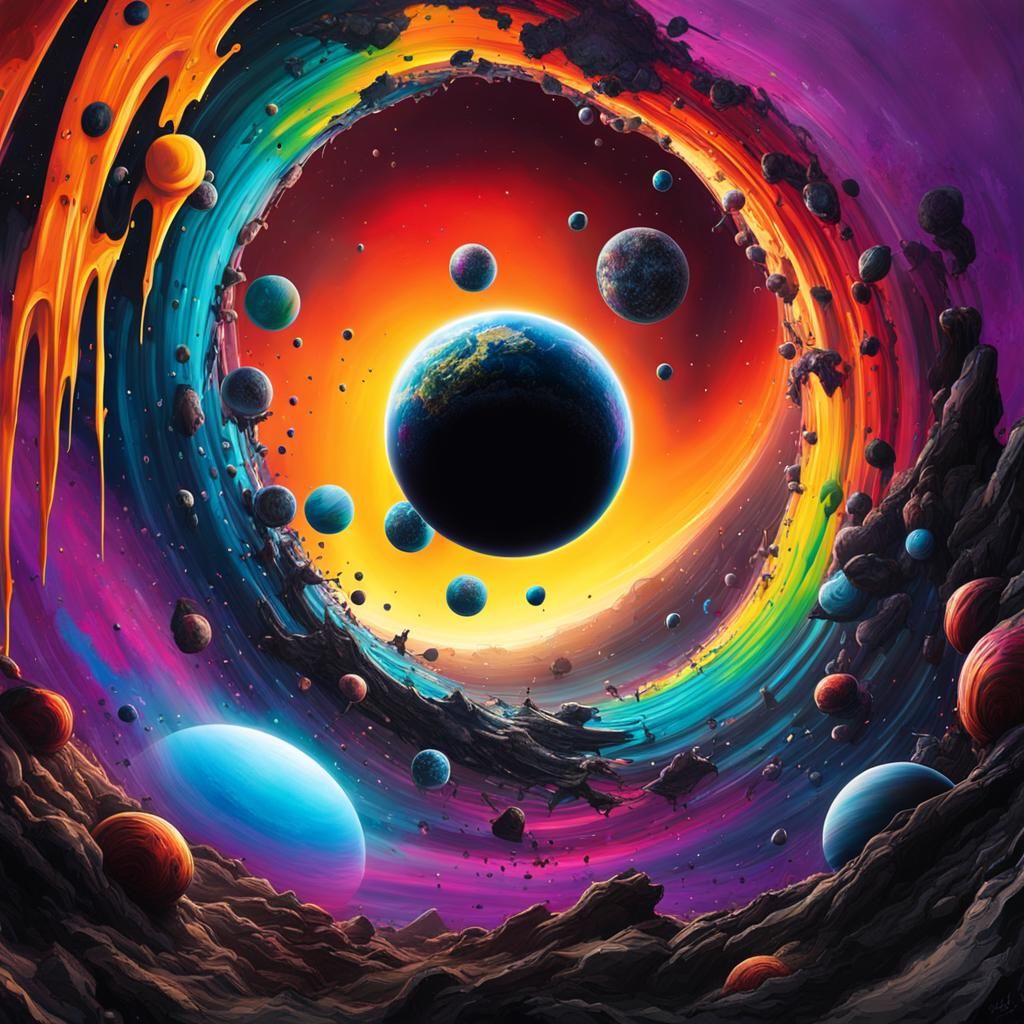 Alien Planets Colliding: Graffiti Art in Space