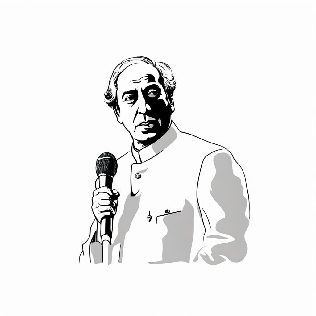 Zulfiqar Ali Bhutto: Passionate Speech in Silhouette Art
