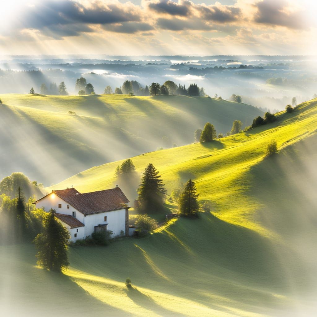 Sunlit Villages and Landscapes in Soft Focus
