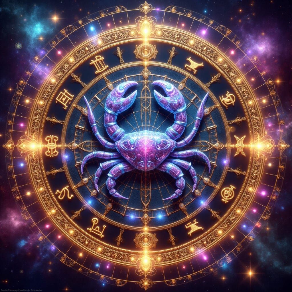 Cancer Zodiac Symbol in Digital Art Style