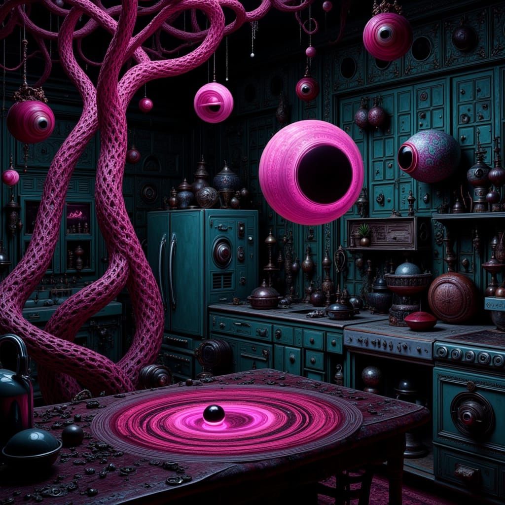 Psychedelic Kitchen Reclamation in 1960s Poster Style