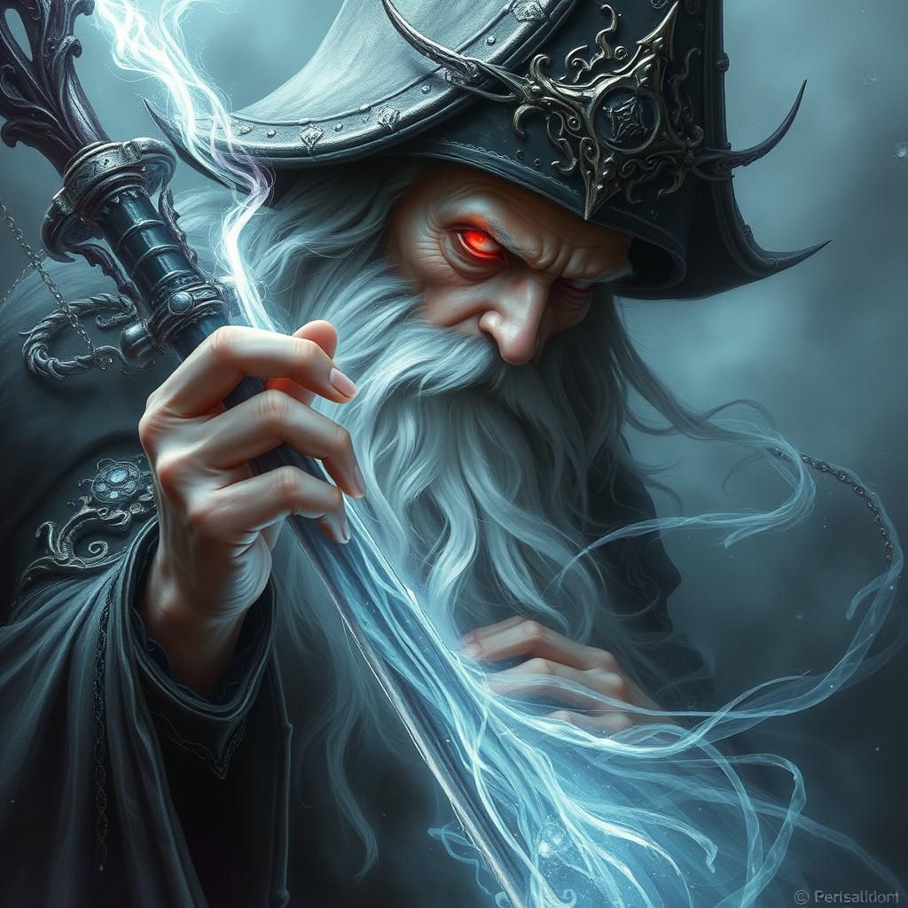 Ethereal Gandalf in Aetherpunk Mist