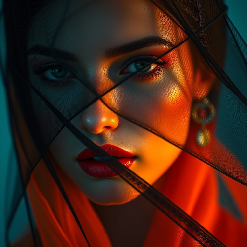 Mysterious Woman in Triadic Colors