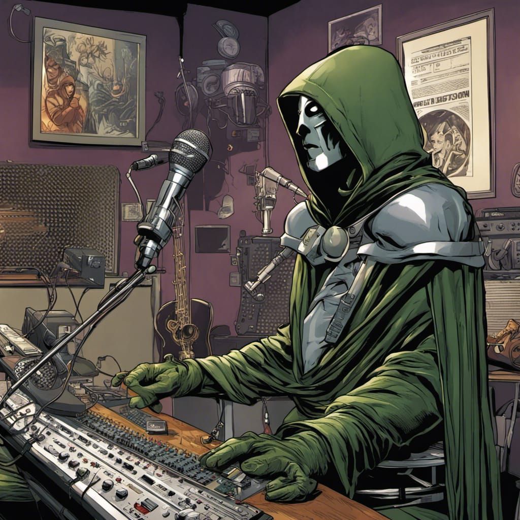 Dr. Doom Rapping: Comic Book Art Style
