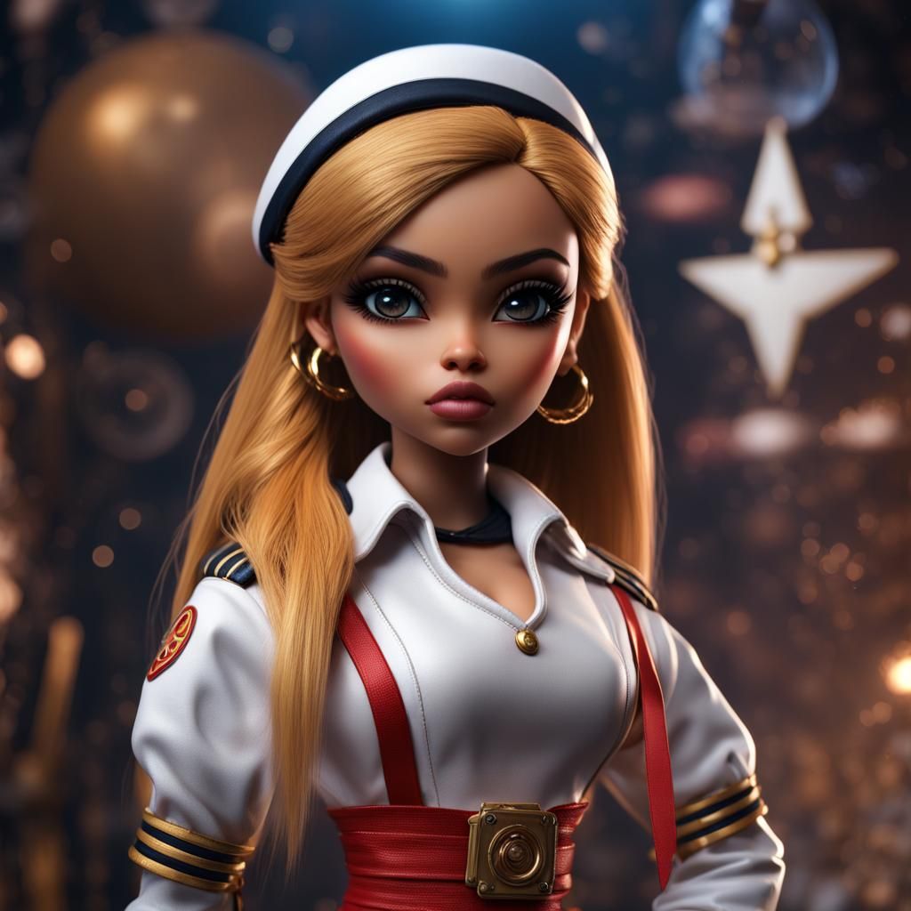 Hyperrealistic Bratz Doll as Sailor Star Fighter