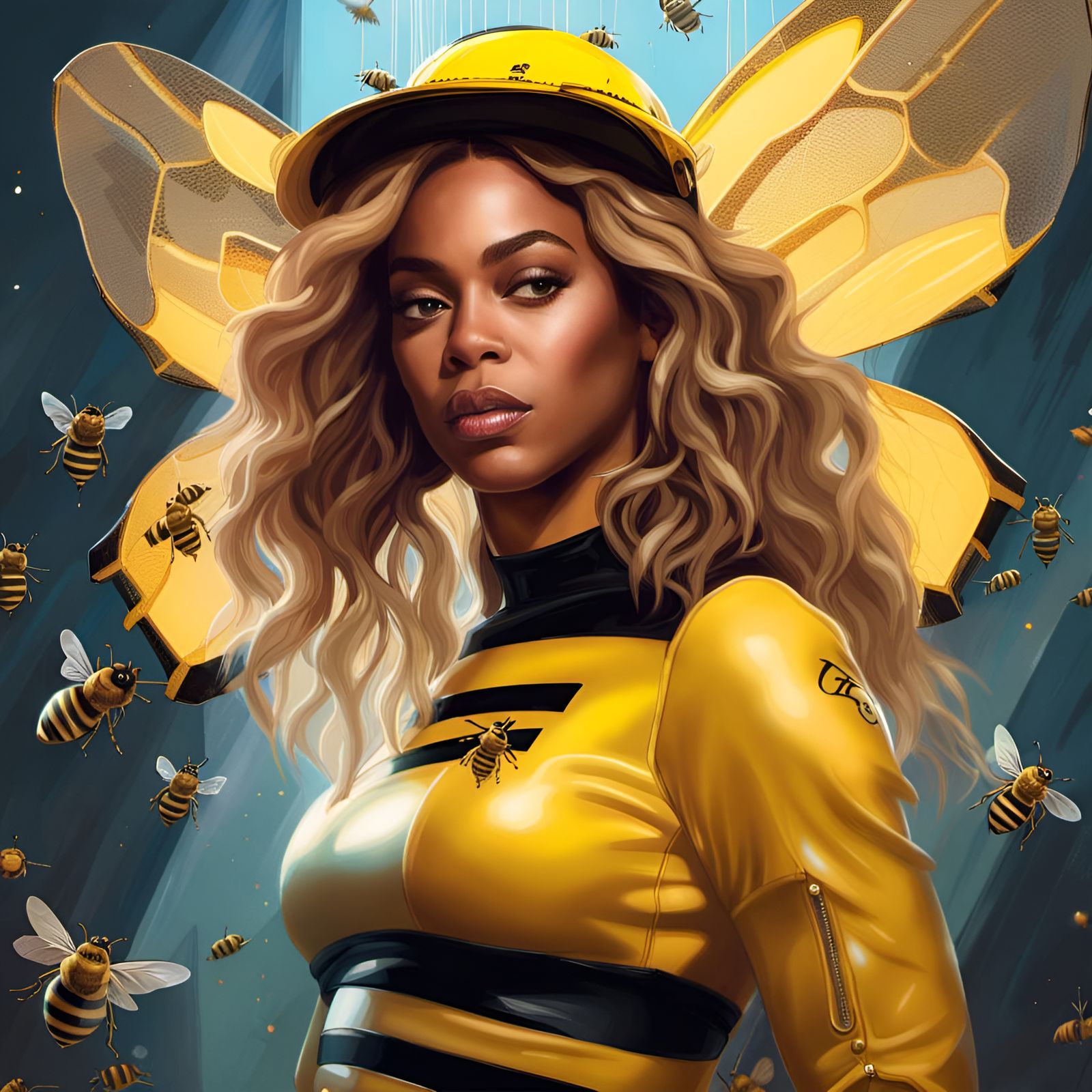 Beyoncé as a Bee: Digital Art Portrait