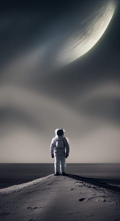 Astronaut Contemplates Earth from the Moon: Photographic Sty...