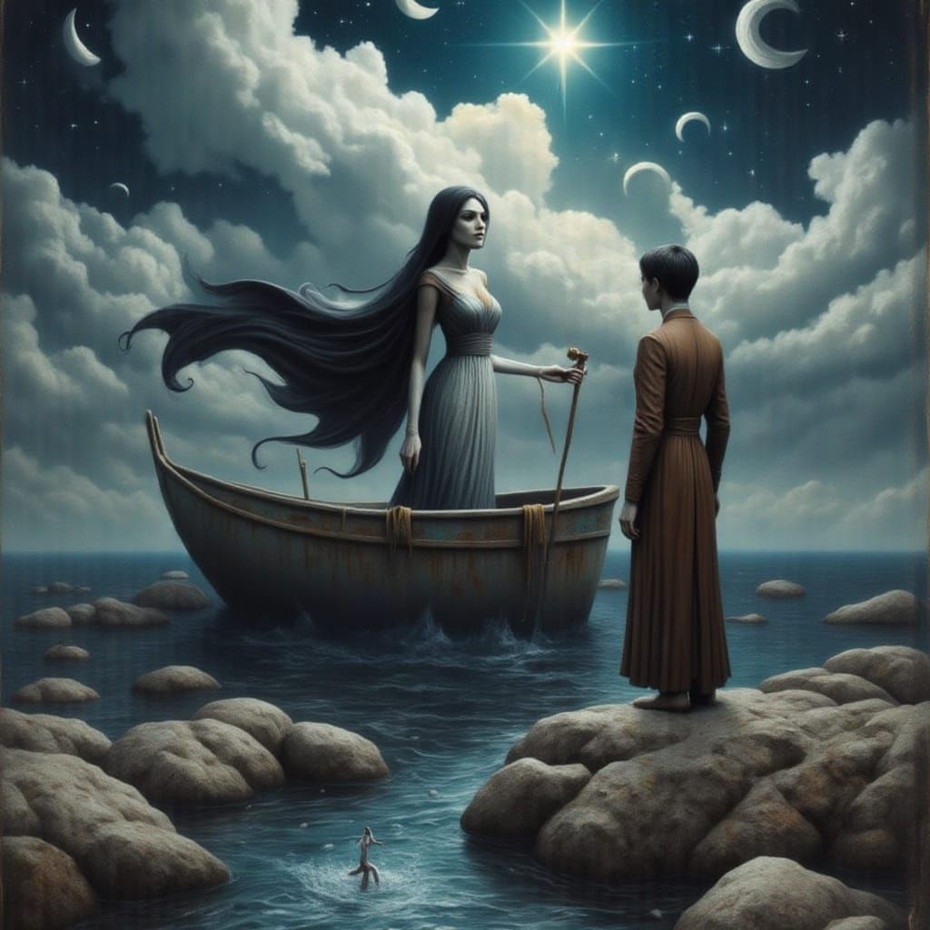 Fiery Skies and Reborn Stars: A Surreal Vision