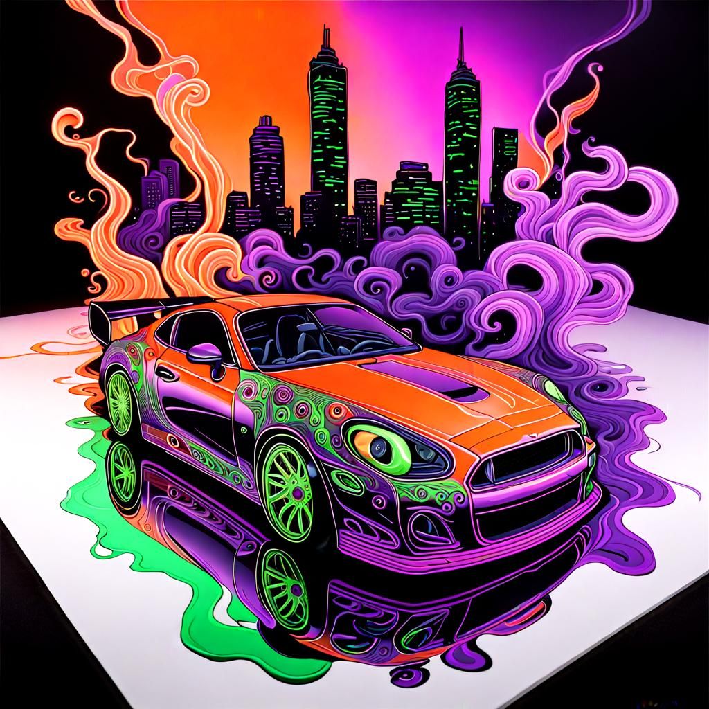 Electric Dreamscape: Neon Speed Demon