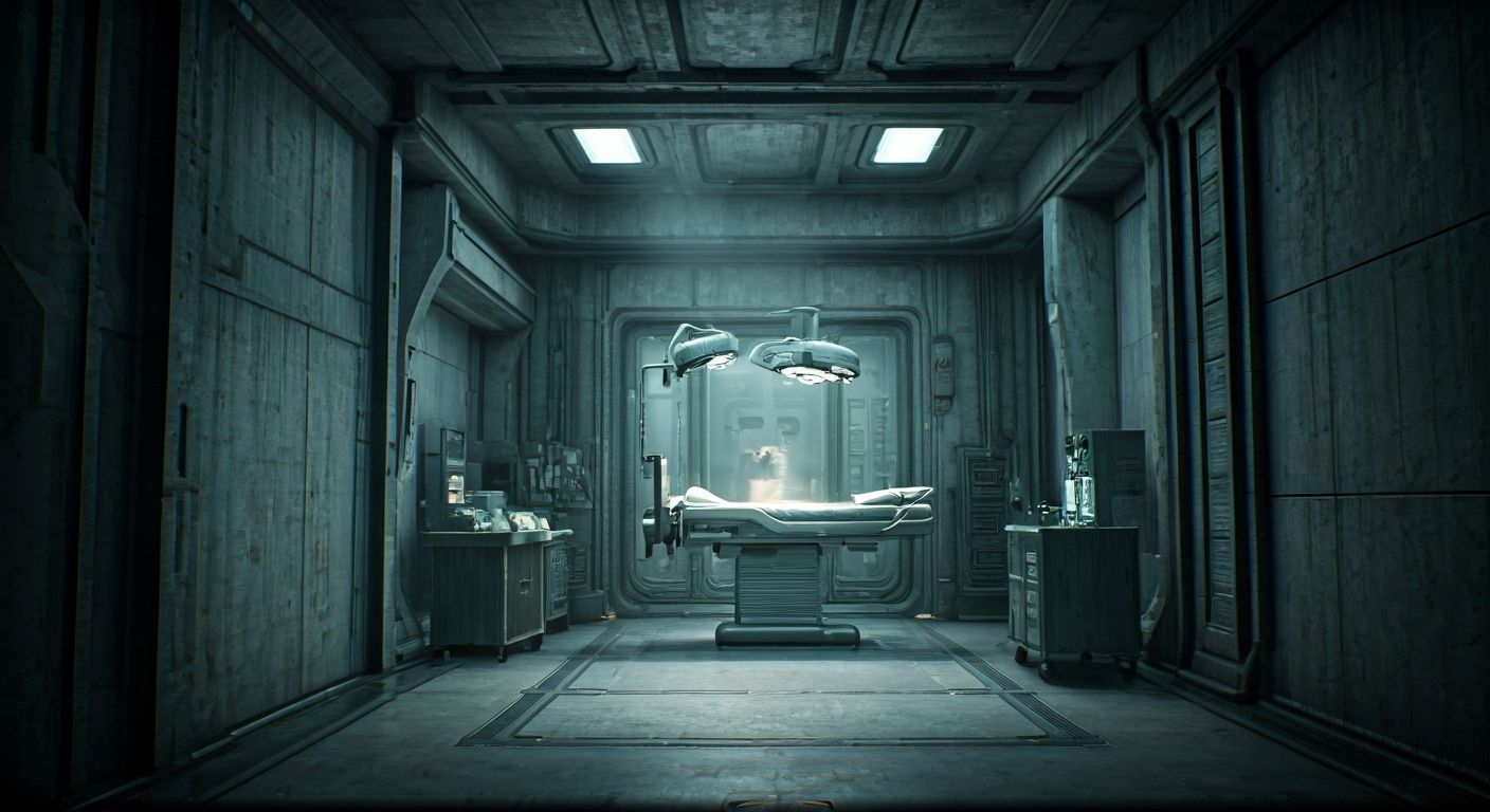 Isolated Research Facility in Cinematic Film Style
