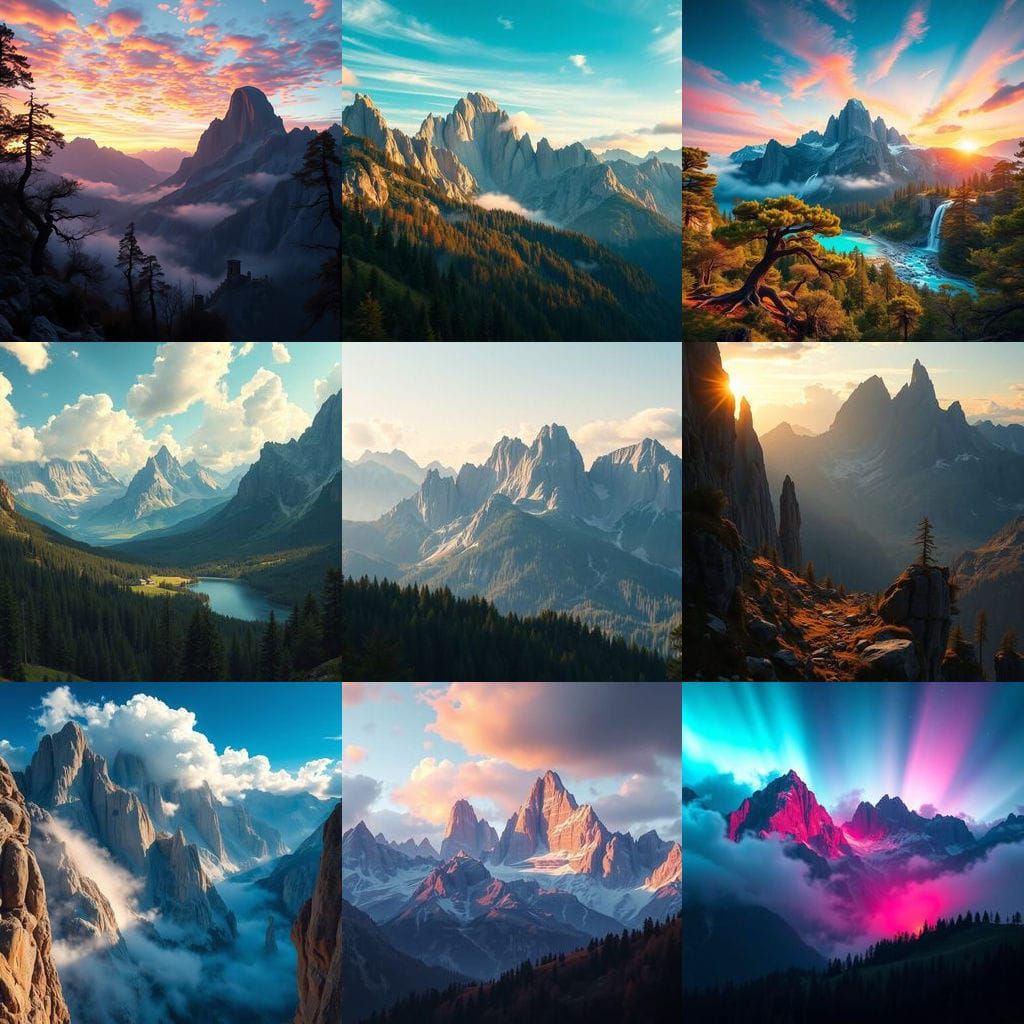 Dolomites in Vibrant Fantasy Landscape