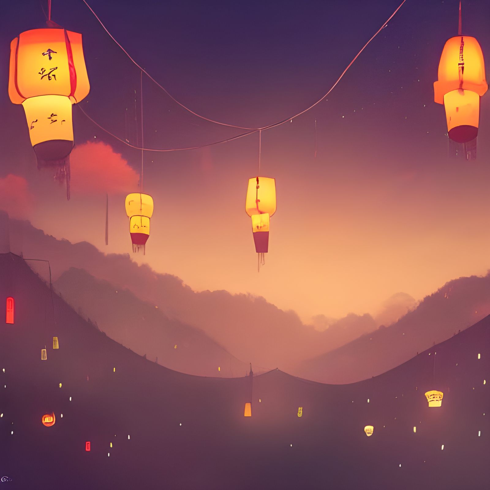 Dreamy Paper Lantern Festival by Studio Ghibli