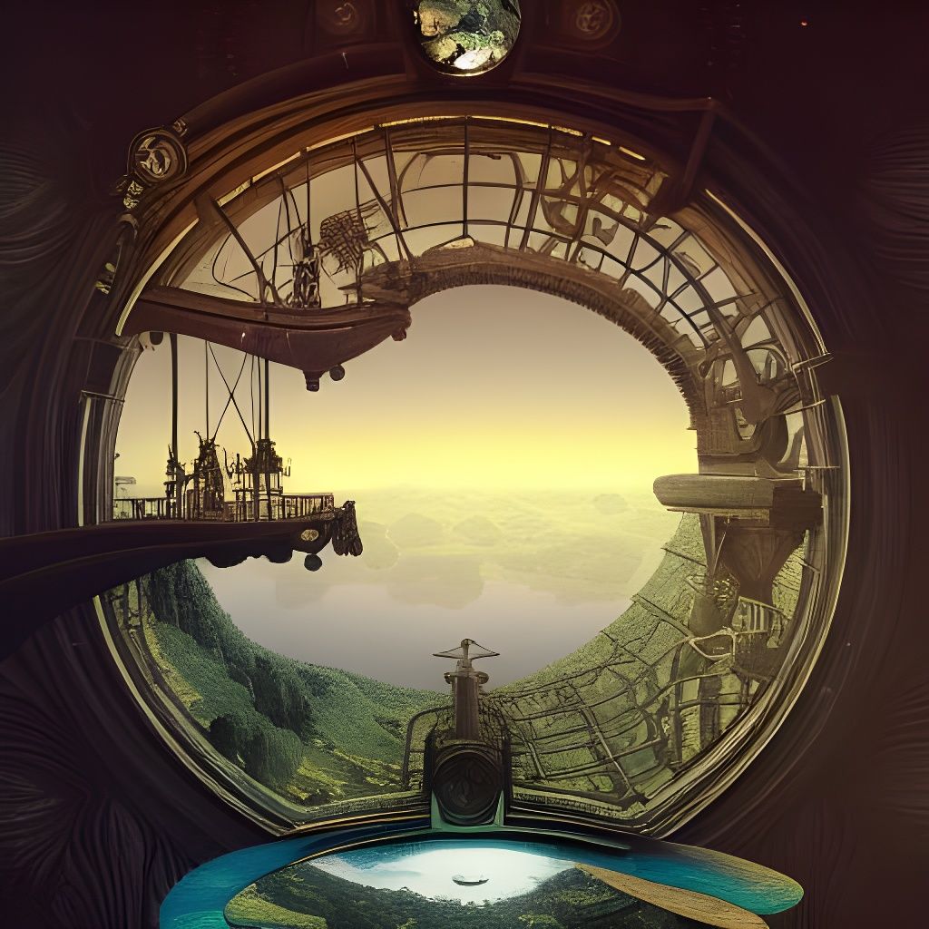 Steampunk Prism Moonlight: A Creative Sci-Fi Landscape