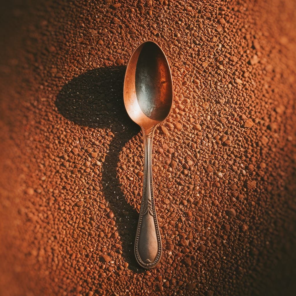Weathered Spoon on Gravel Road: Travel Poster Art Style