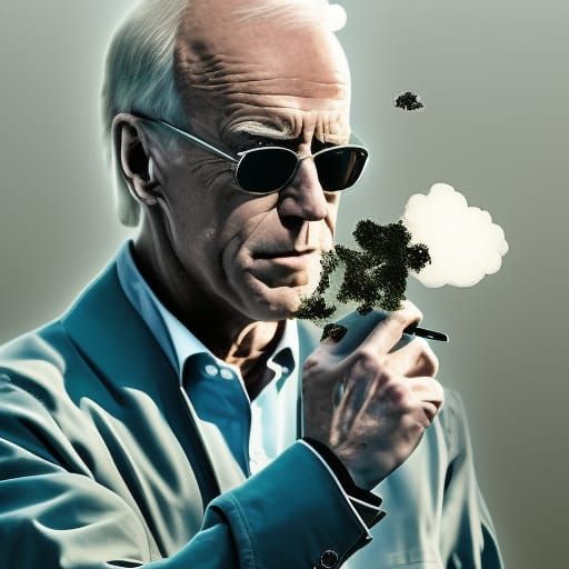 Joe Biden Smoking Blunt: Digital Matte Painting