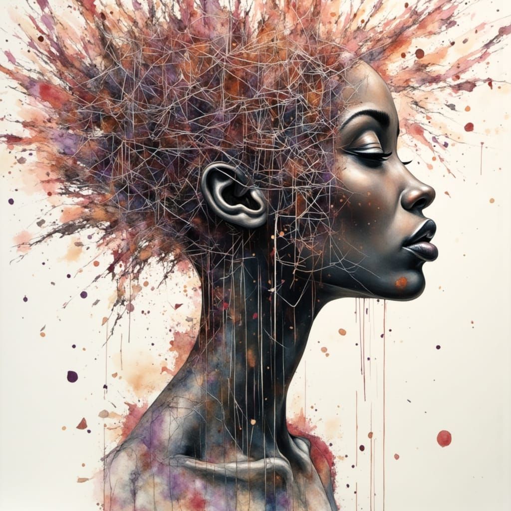 Ethereal Cages in Expressive Watercolor Style