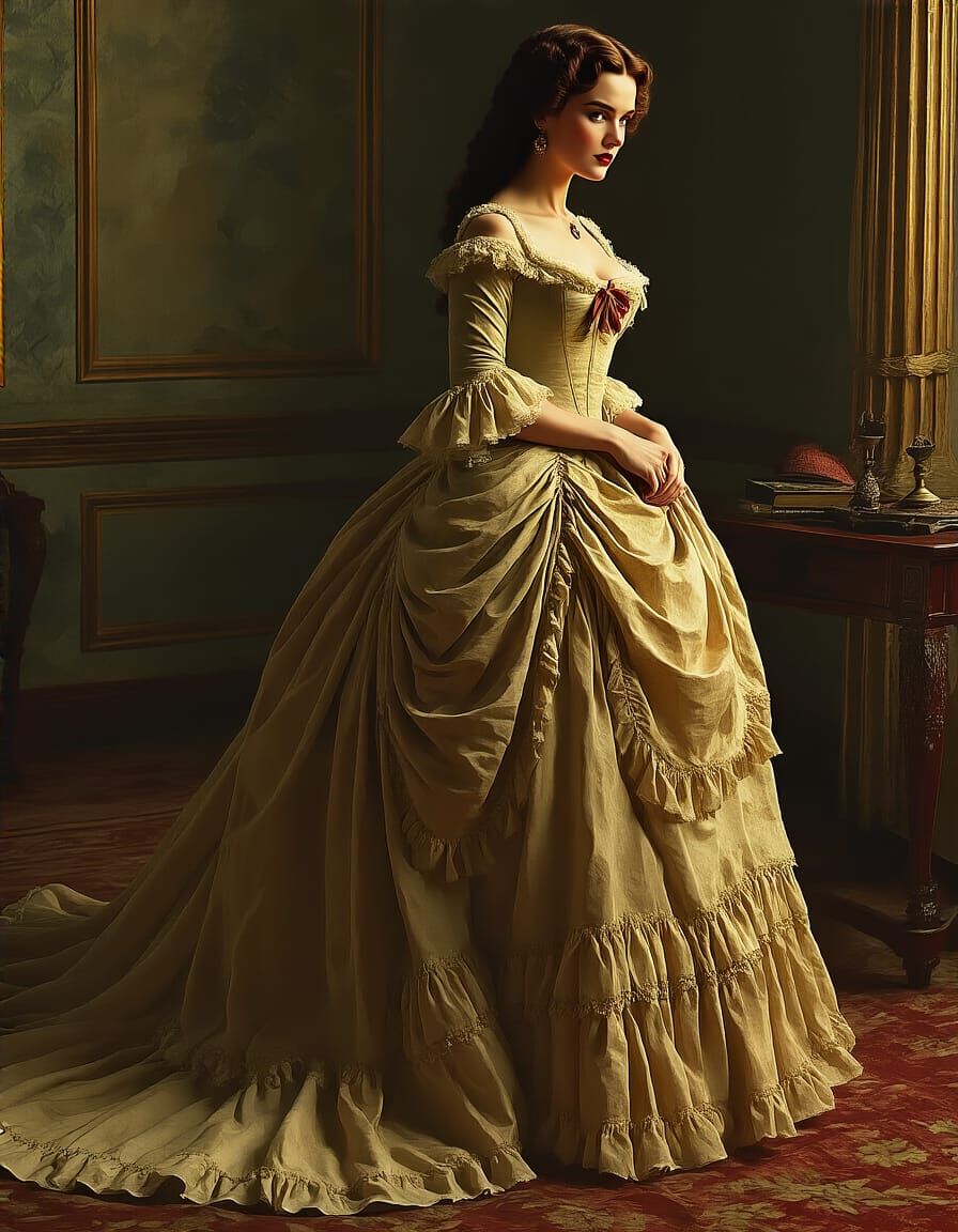 Scarlett O'Hara in Iconic Gowns, Painterly Realism