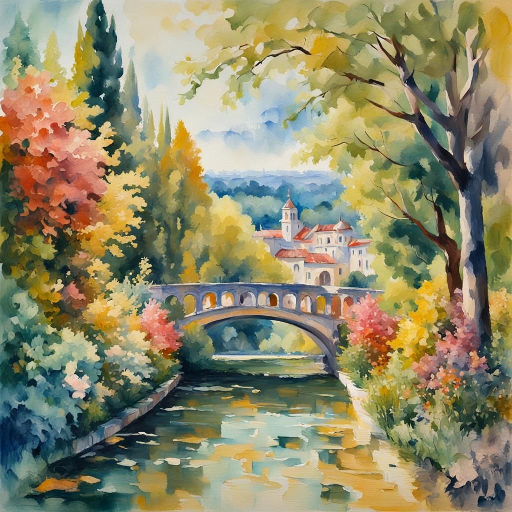 White Plush Elephant in Gouache Style