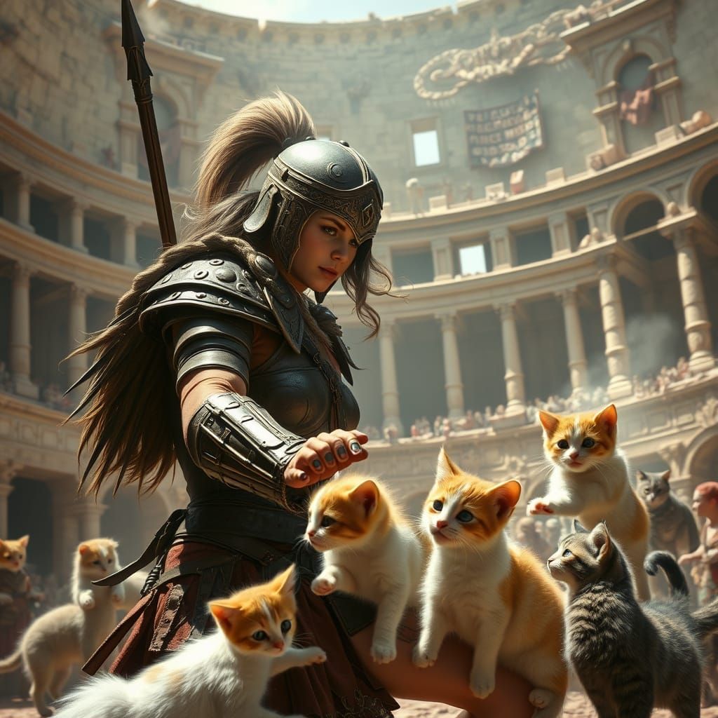 Gladiator Beast Master's Kitten Colosseum Fight
