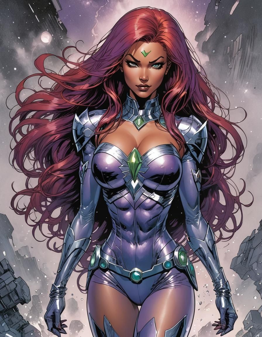 Starfire in Jim Lee Comic Style