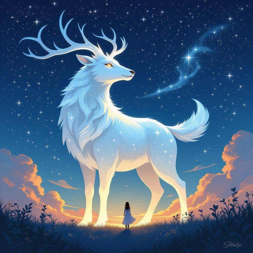 Dreamy Animal Constellation in Ethereal Fantasy Art Style