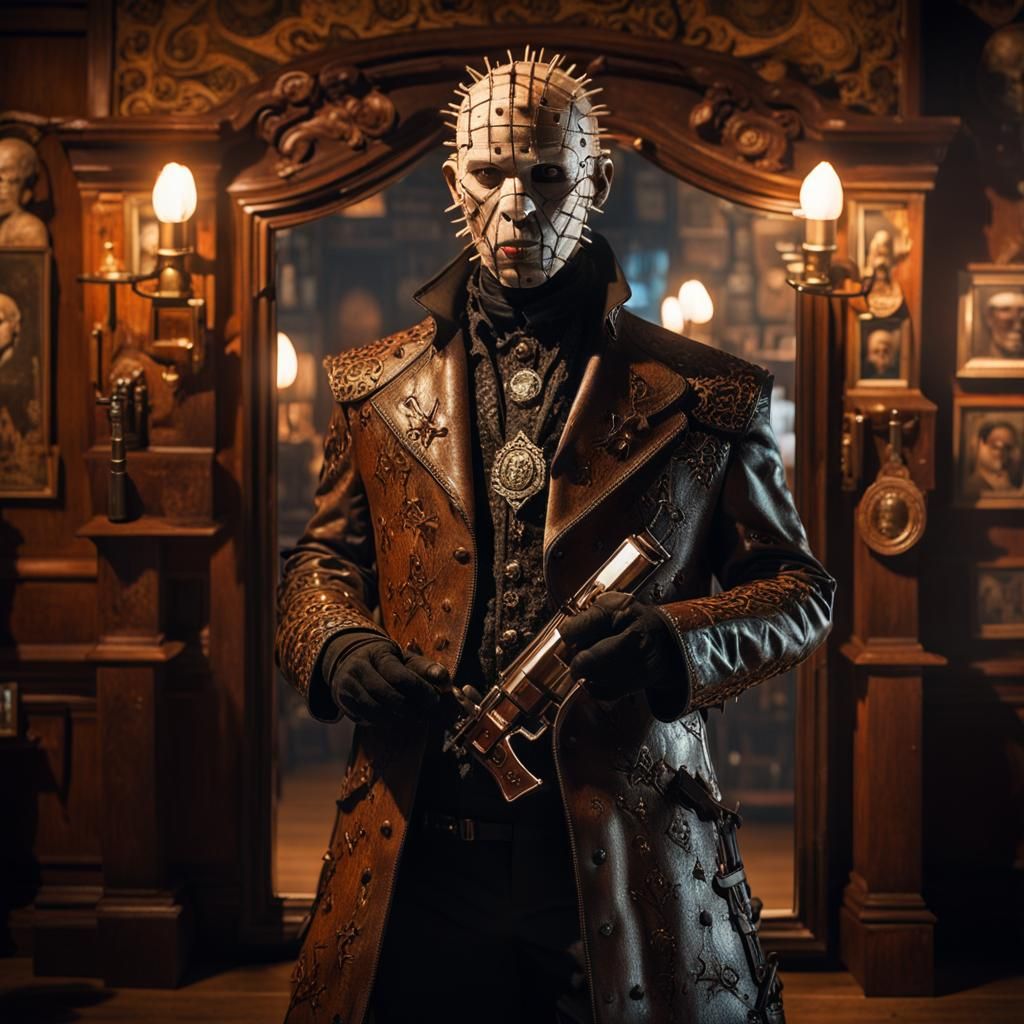 African-American Pinhead as Western Marshall in Hellraiser