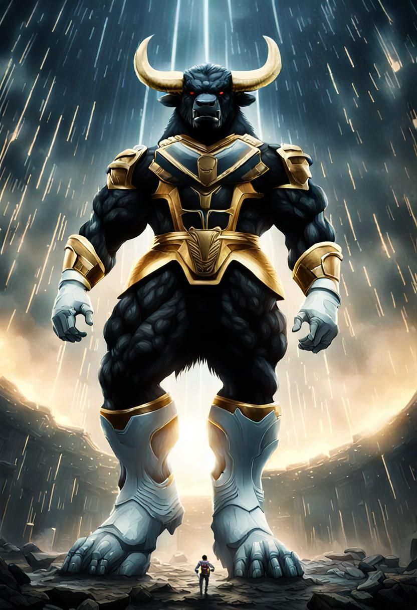 Kaiju Buffalo Power Ranger in Misty Forest