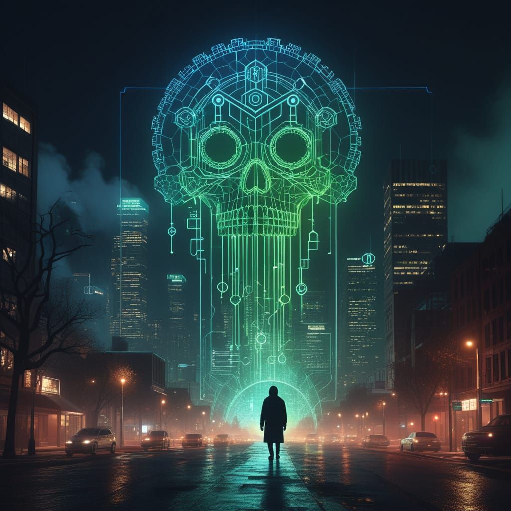 Digital Key Unlocks Pixelated Cityscape