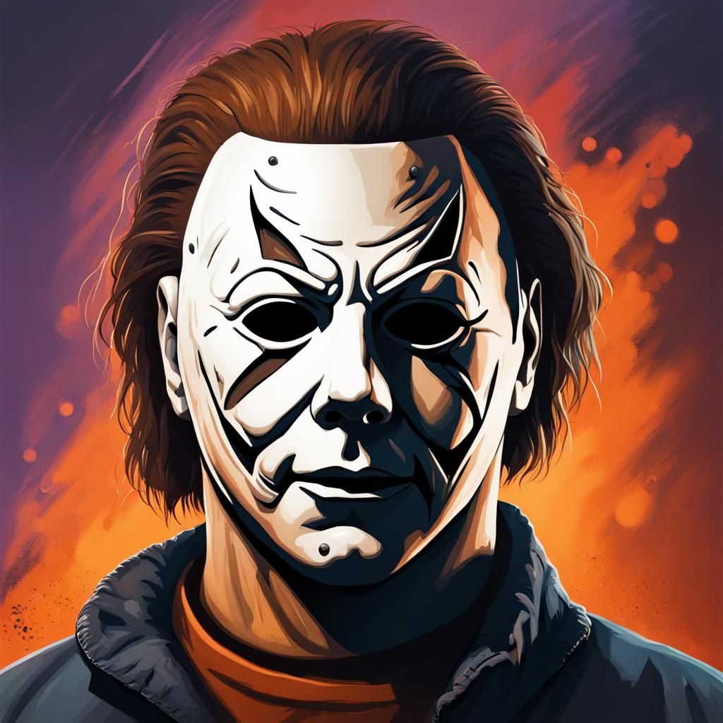 Hyperrealistic Michael Myers Splash Art