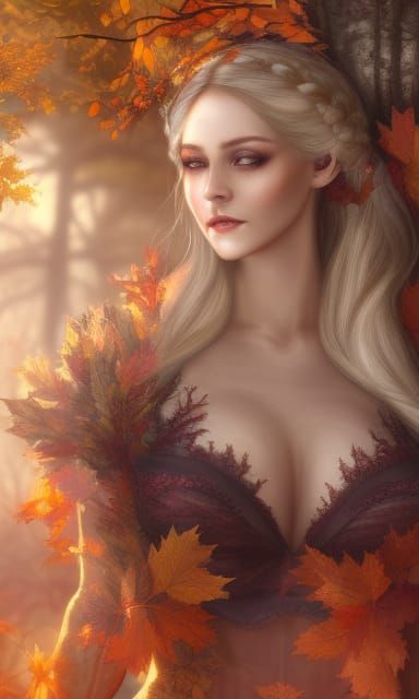 Autumn Fae Woman with Nature Magic Aura