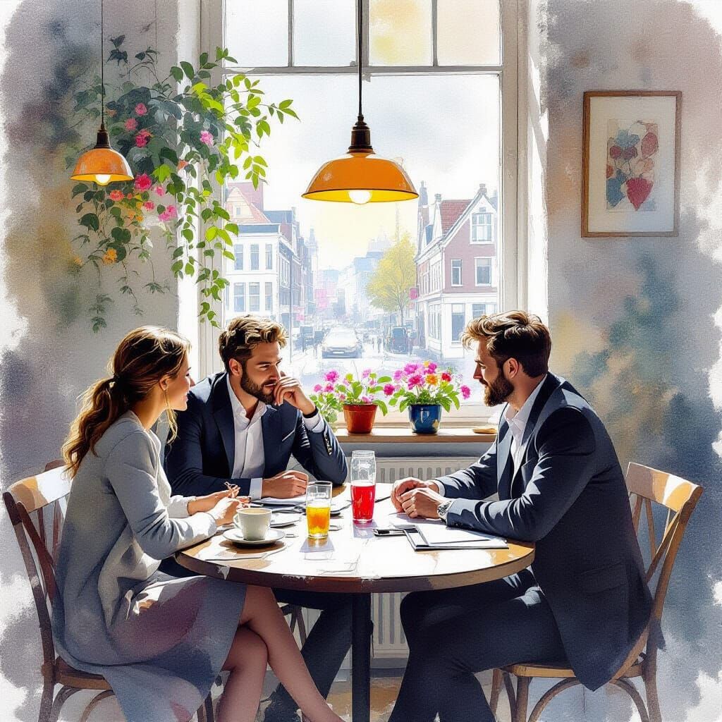 Abstract Watercolor Art Combining Styles of Klee and WLOP