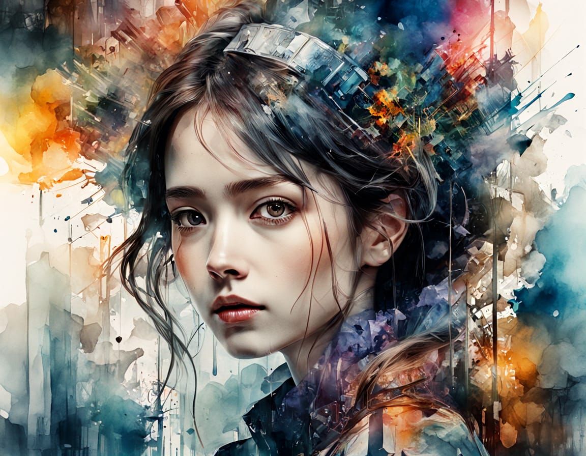 Vibrant Mirrored Kaleidoscope in Watercolor Style