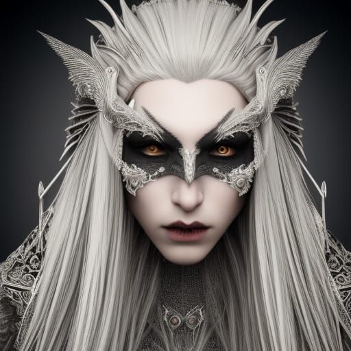 Detailed Vampire Portrait with Ornate Armor