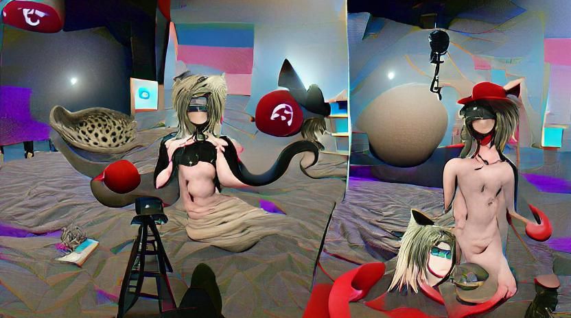 Vrchat Femboy Portrait in Surrealist Style
