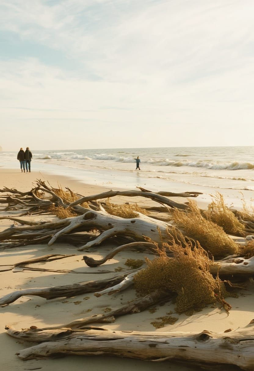 beach 

sandy beach in late summer or early autumn 

cool da...