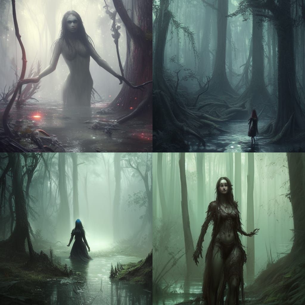 Swamp Lady: Dark Fantasy Concept Art