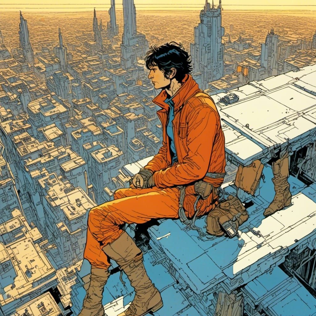 Rogue in Futuristic Cityscape, Cyberpunk Art