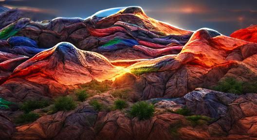 multicolored mountain