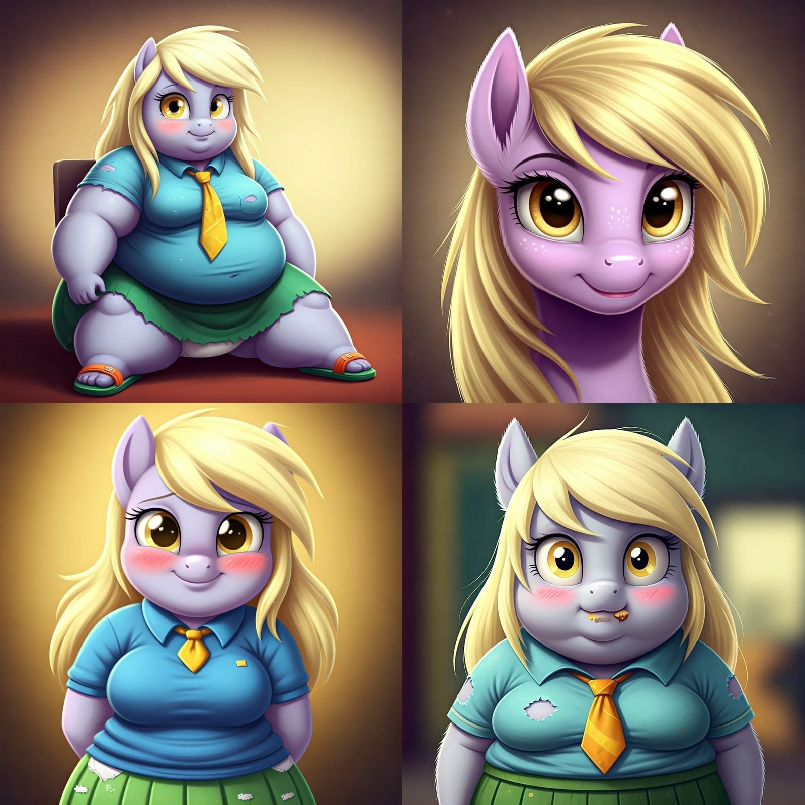 Overweight Pony Character Portrait
