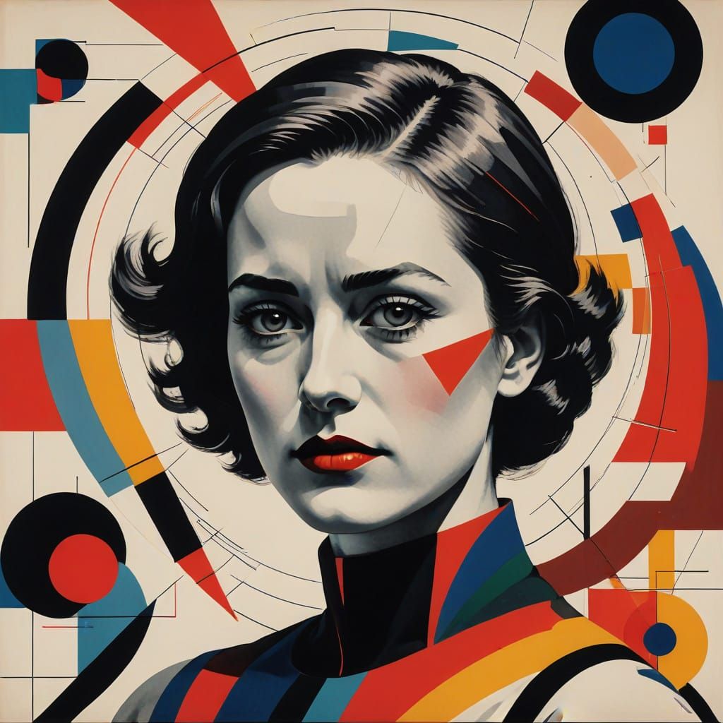 Modern Portrait in Bauhaus Style