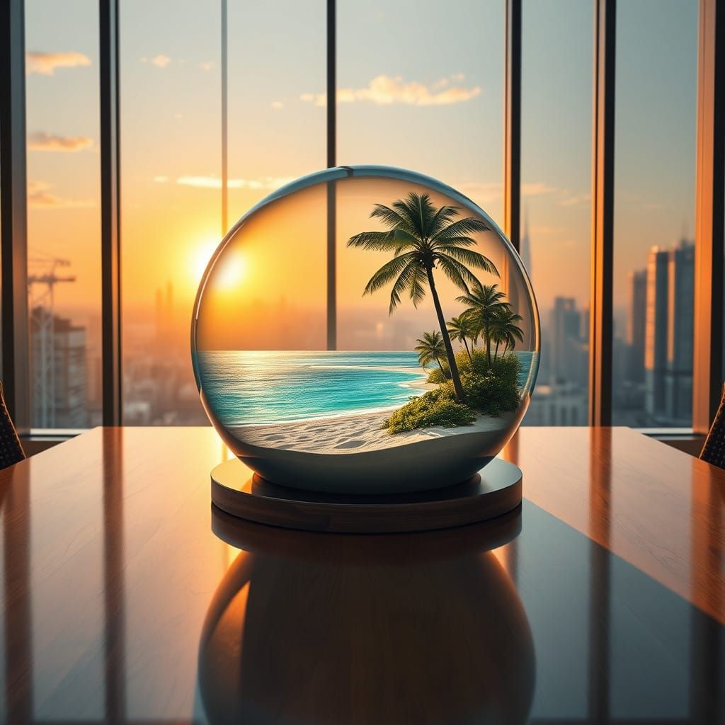 Serene Futuristic Oasis Amidst Bustling Cityscape