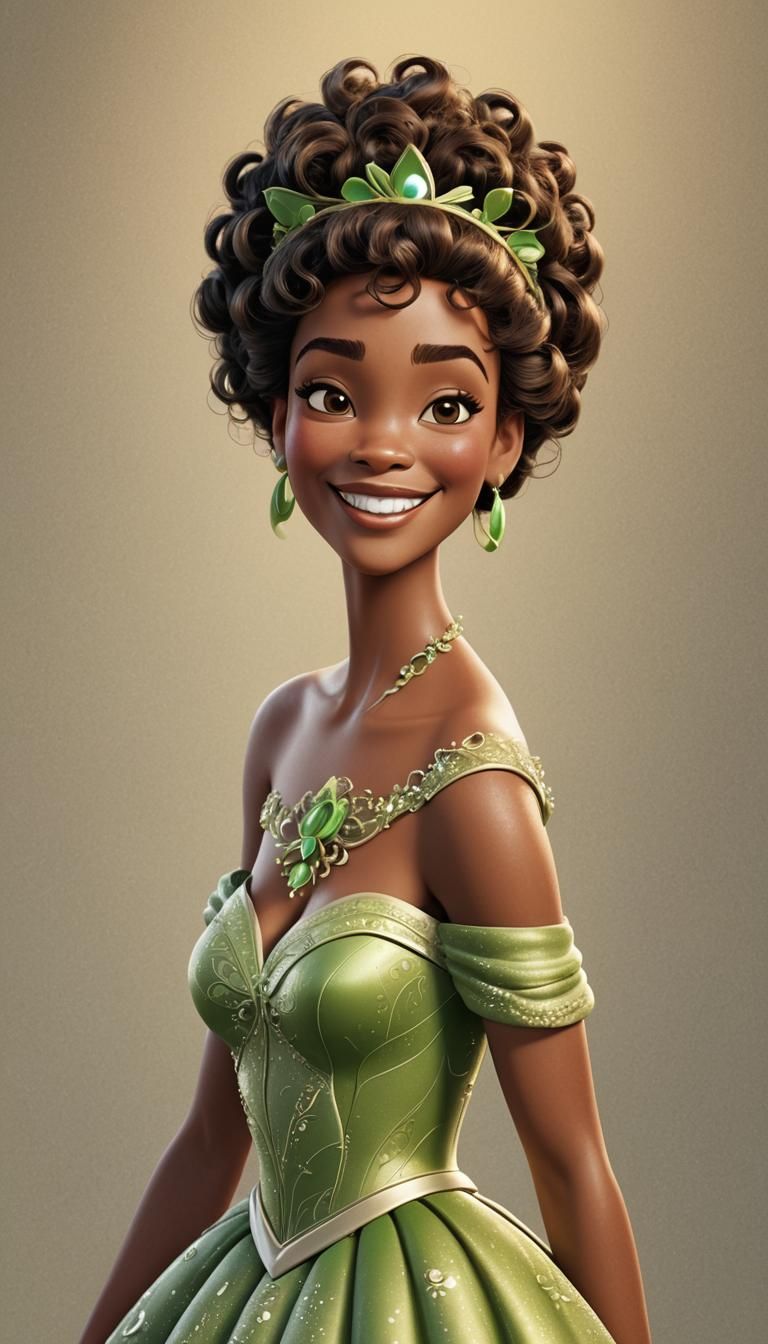 Princess Tiana Reimagined as Cheerful 3D Digital Art